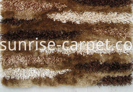 Silk & Viscose Shaggy with Design Rug